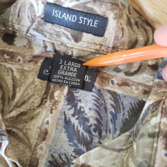St‎ Johns Bay Mens Island Style Short Sleeve Button Down Shirt Size 3XL Cotton - Picture 5 of 7